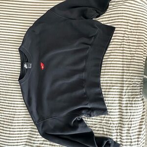 Nine Black Cropped Sweatshirt with Heart Logo